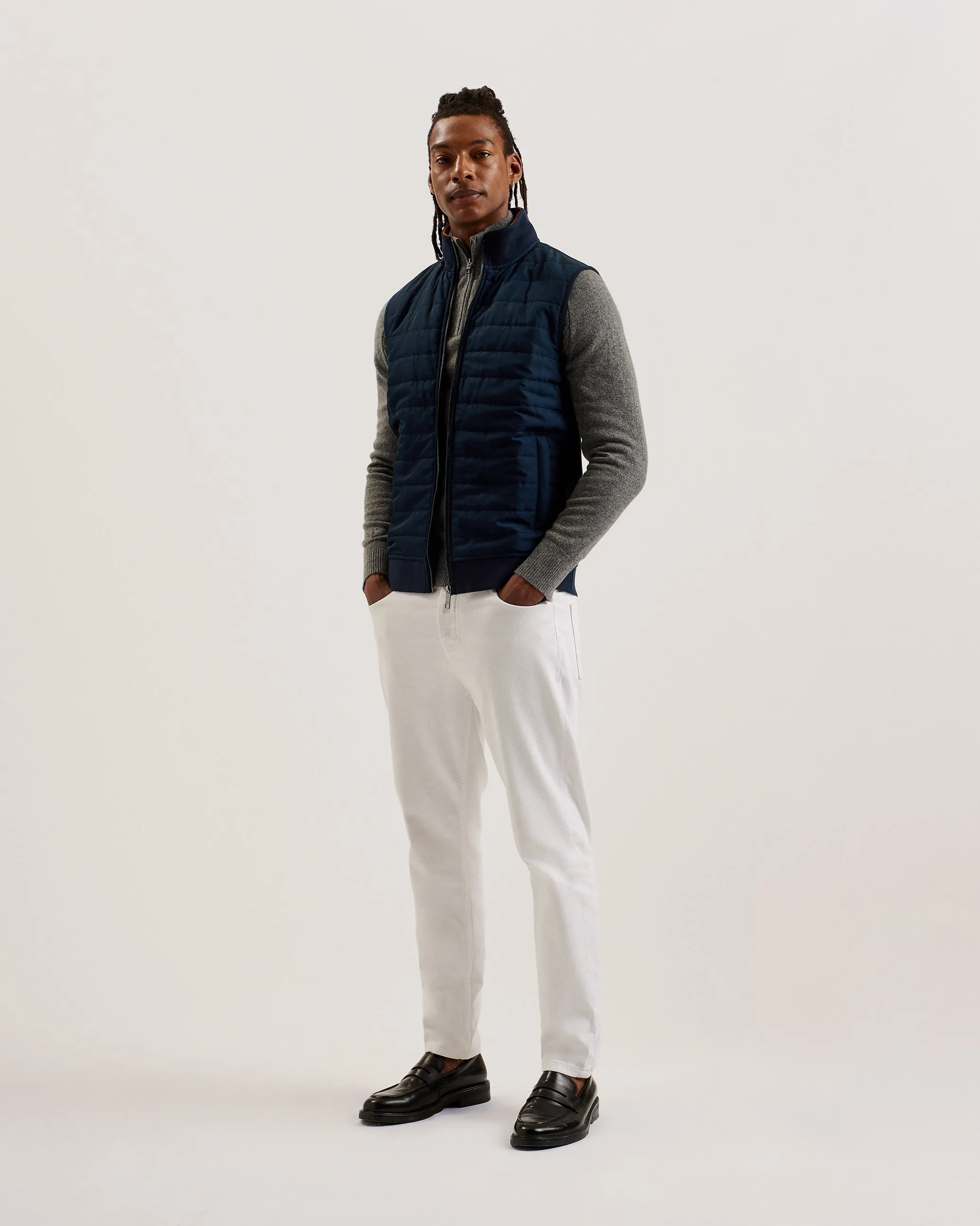 Atho Ss Regular Fit Quilted Gilet Navy