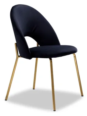 Aurora Side Chair - Black, Gold