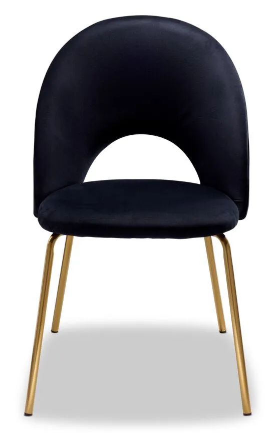 Aurora Side Chair - Black, Gold