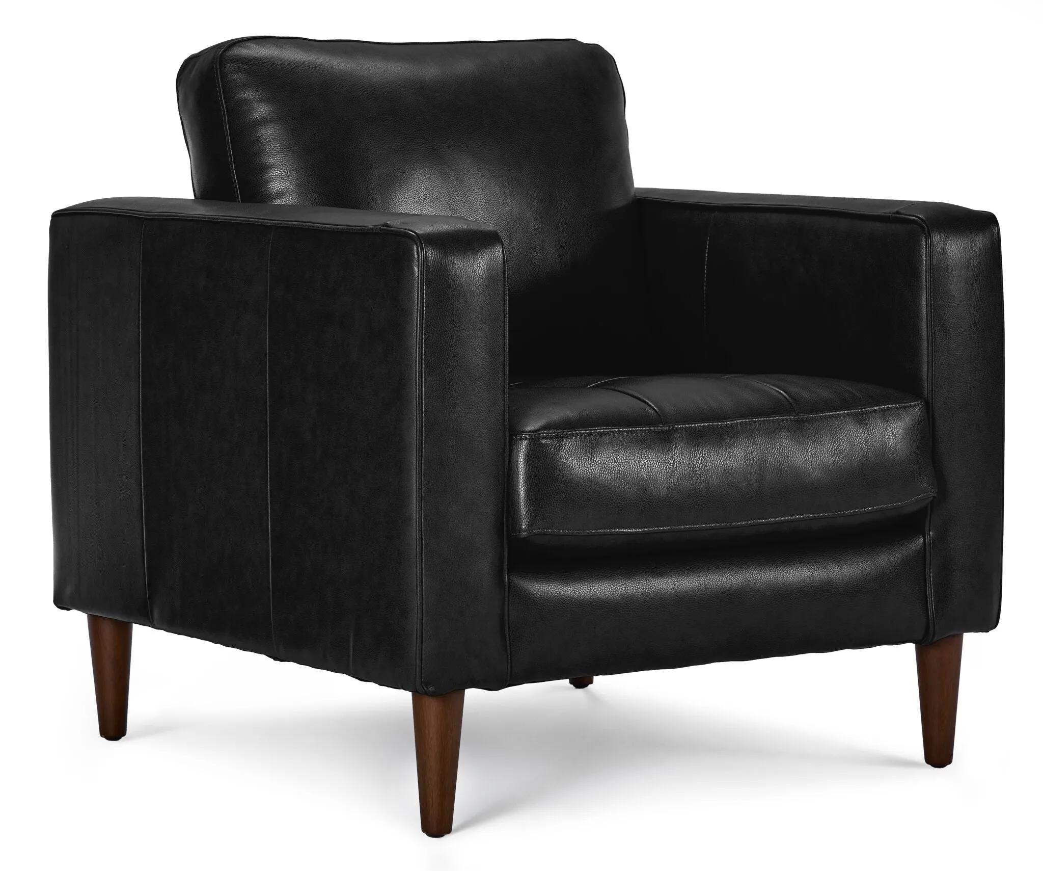 Bari Leather Sofa and Chair Set - Black