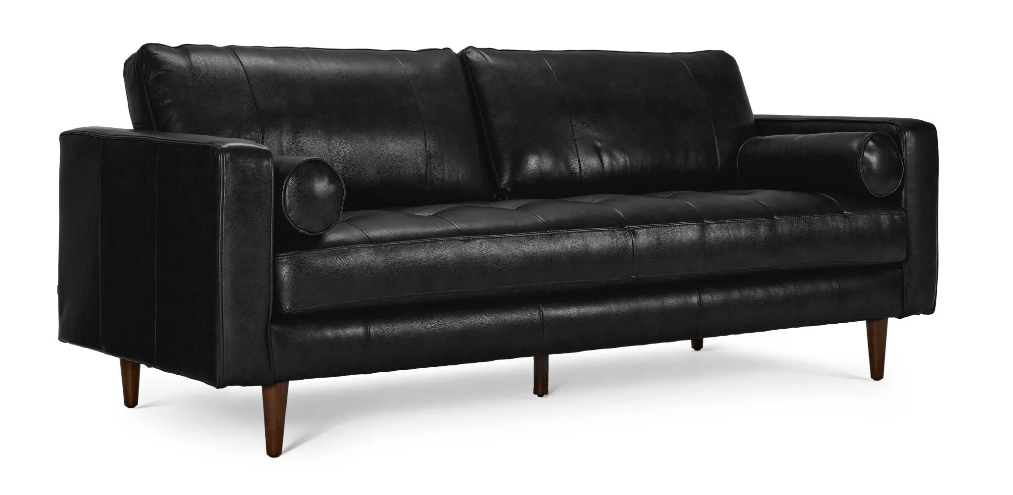 Bari Leather Sofa and Chair Set - Black