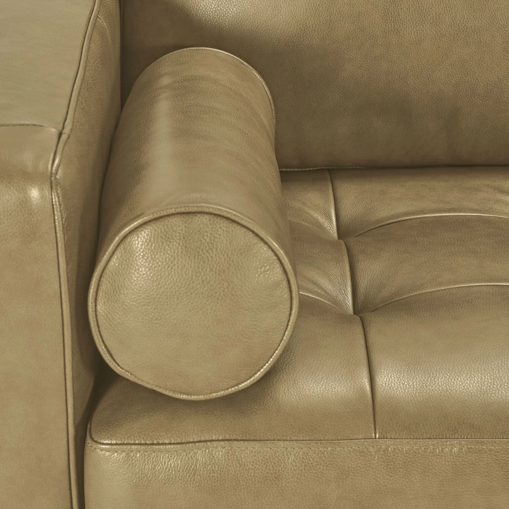 Bari Leather Sofa and Chair Set - Stone