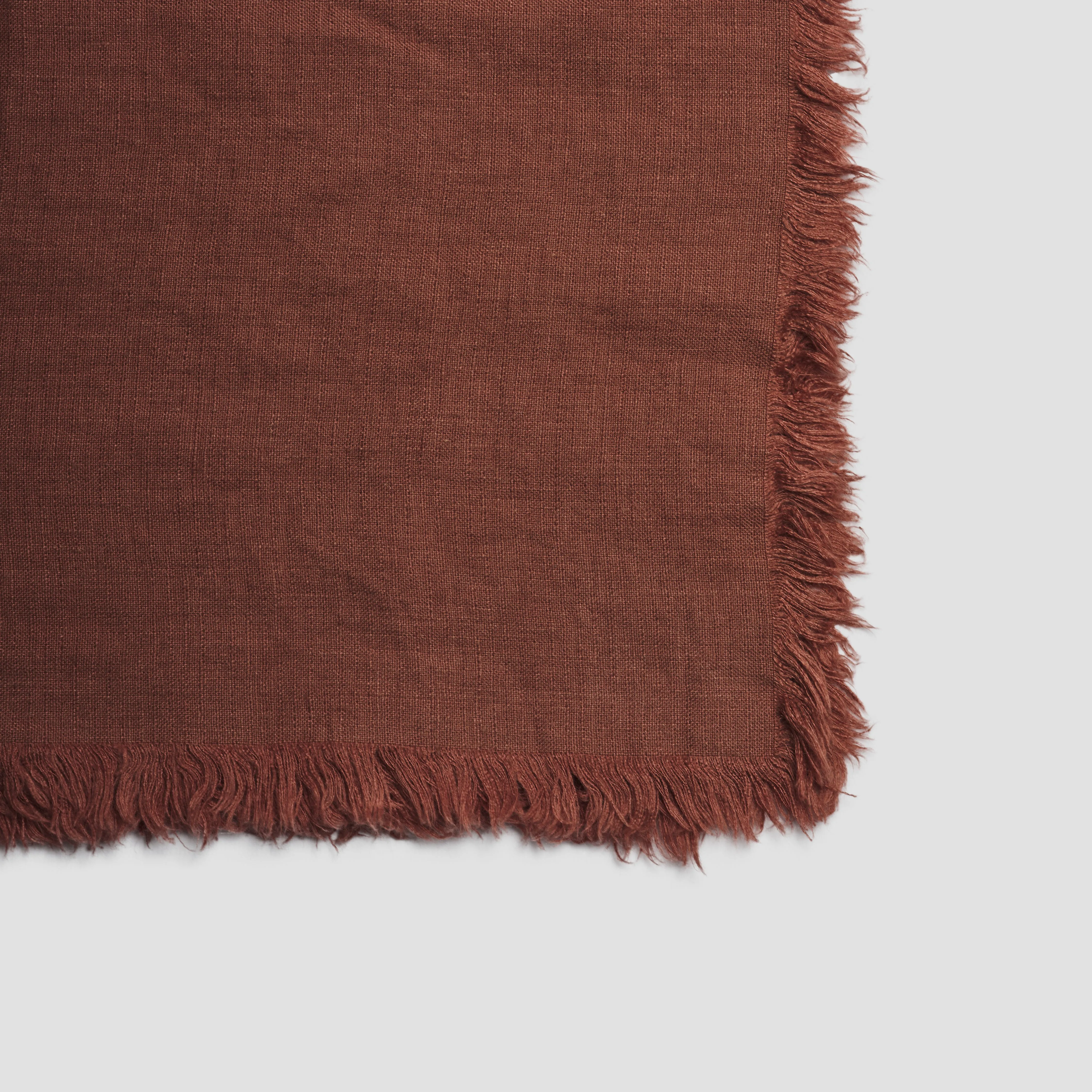 Barley Brown Linen Crinkle Throw