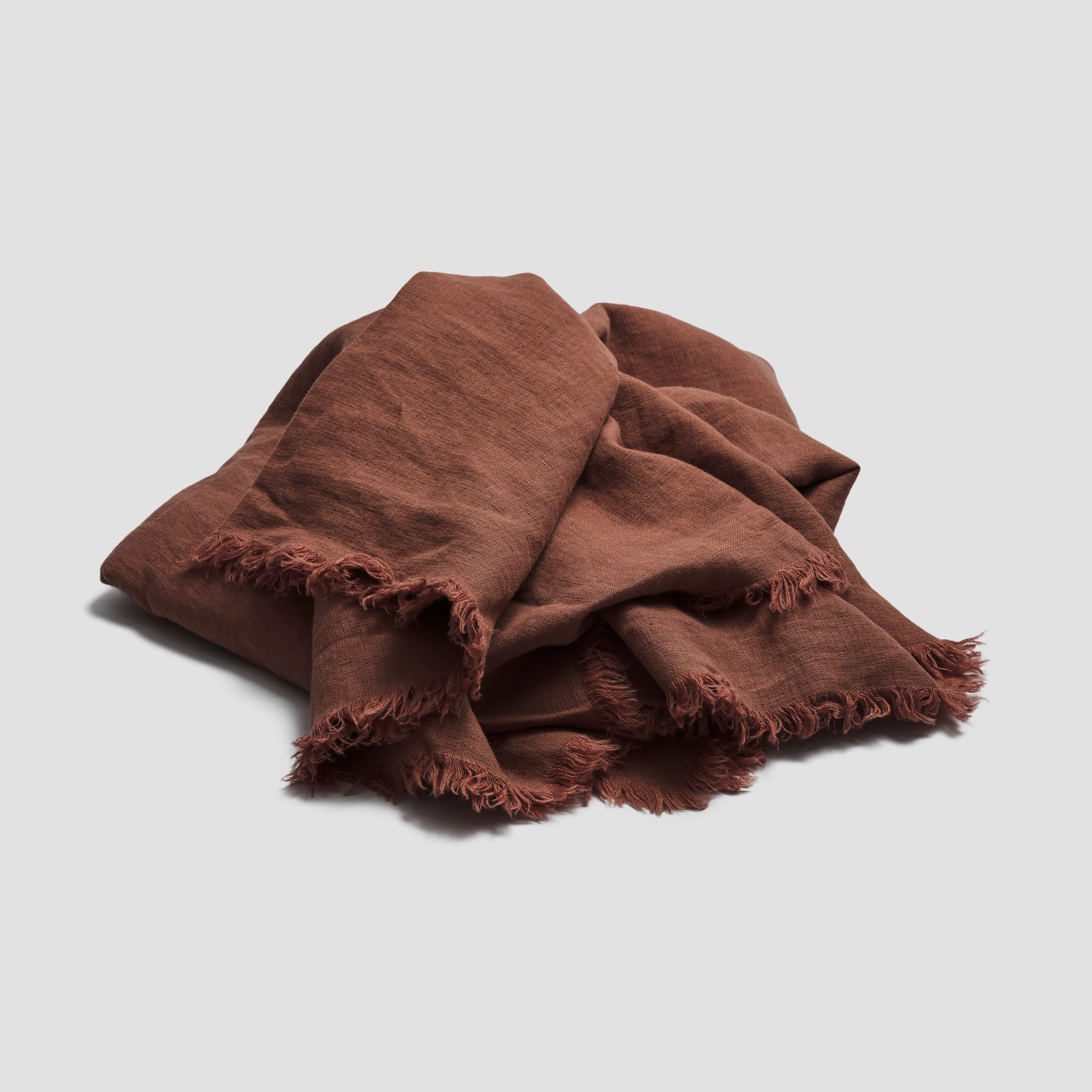 Barley Brown Linen Crinkle Throw