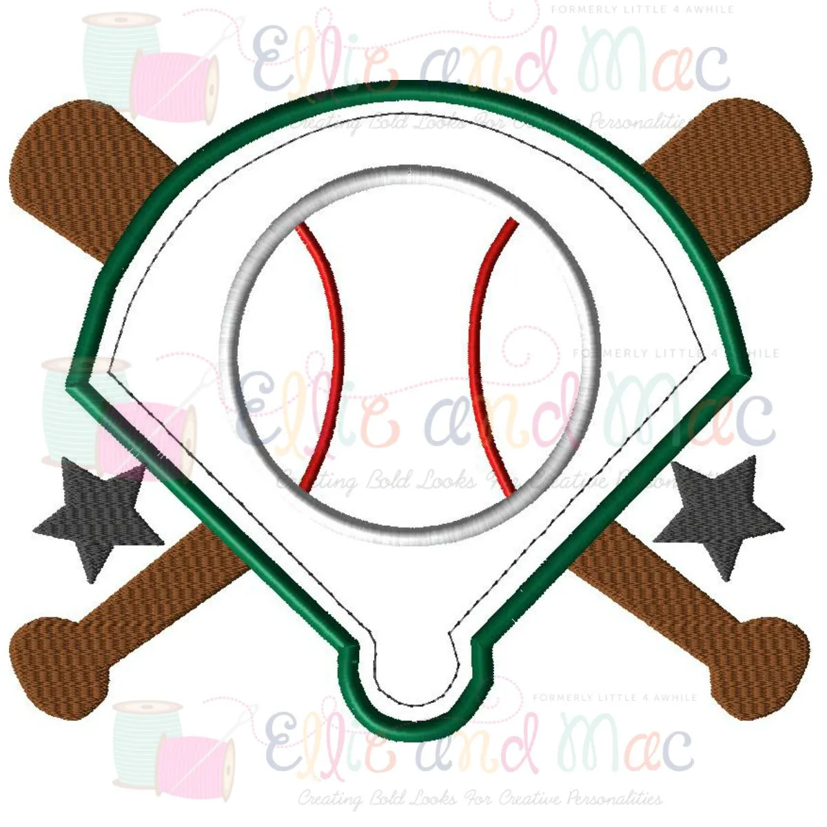 Baseball Diamond Applique Design