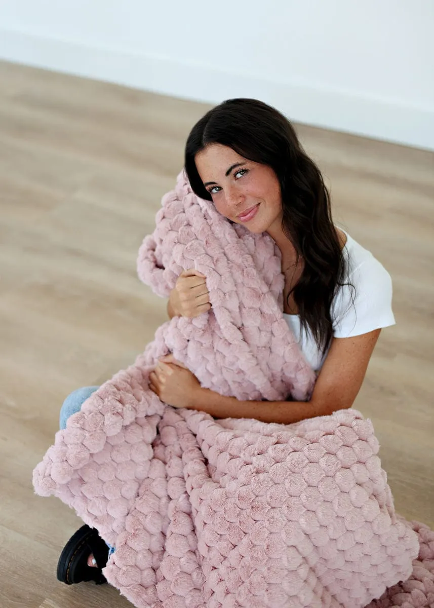 Belgian Waffle Dusty Rose Blanket