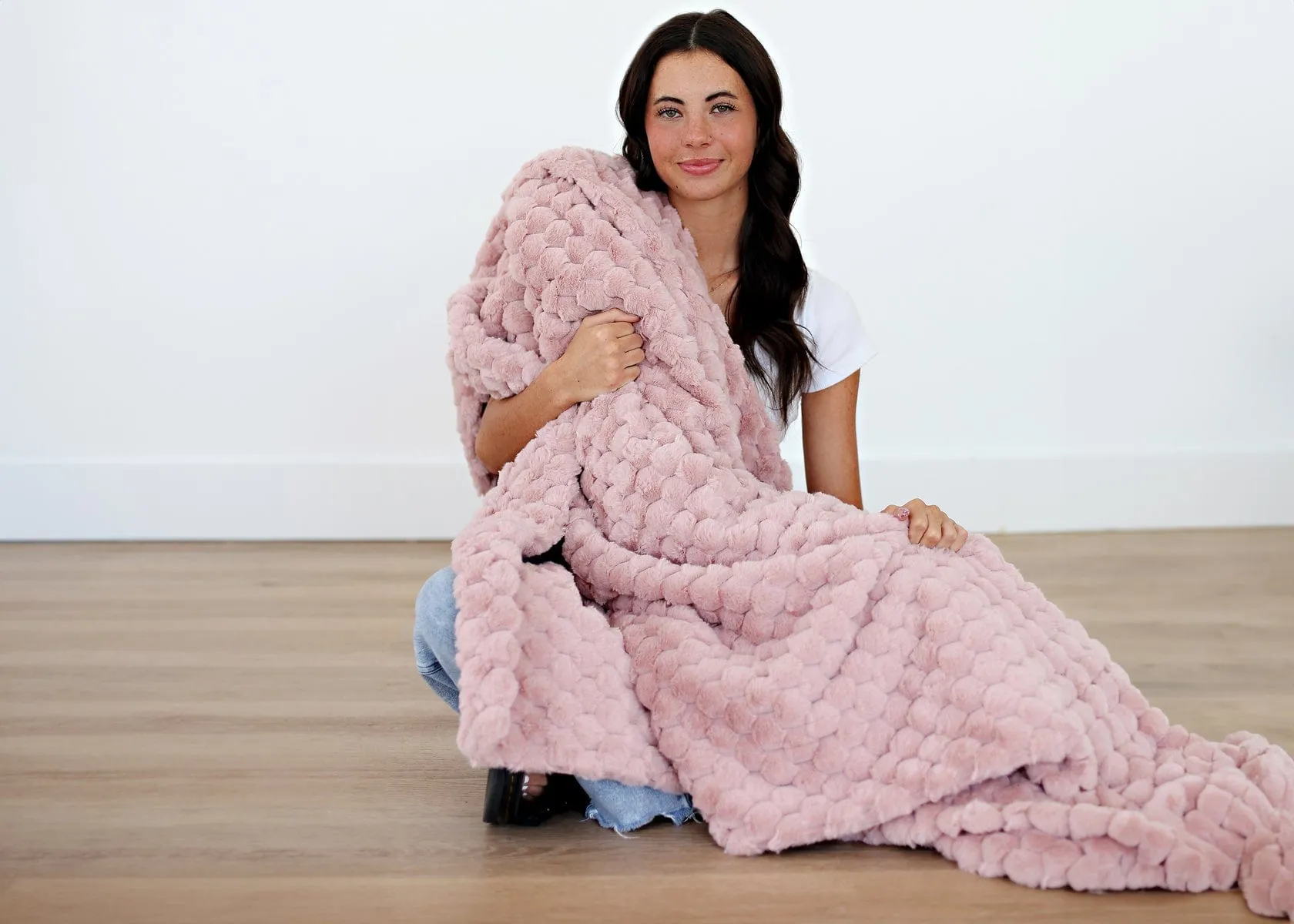 Belgian Waffle Dusty Rose Blanket