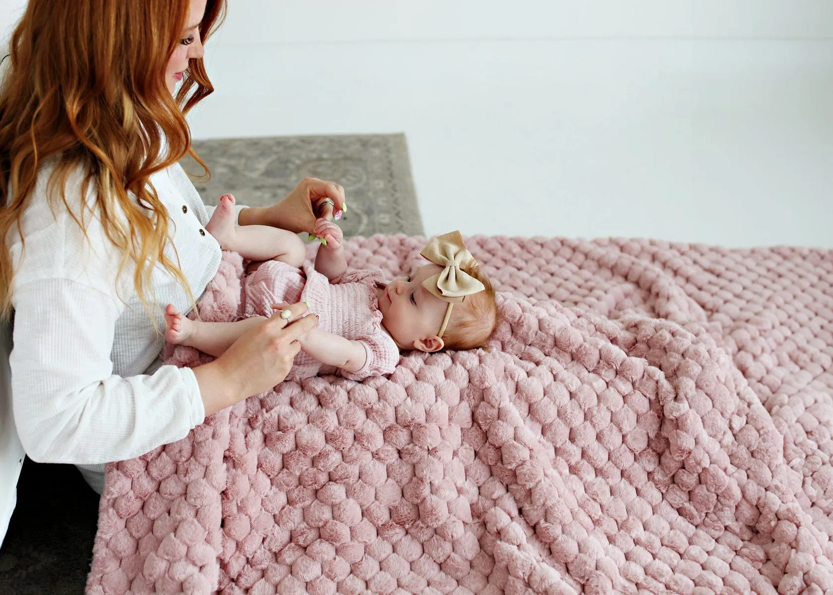 Belgian Waffle Dusty Rose Blanket