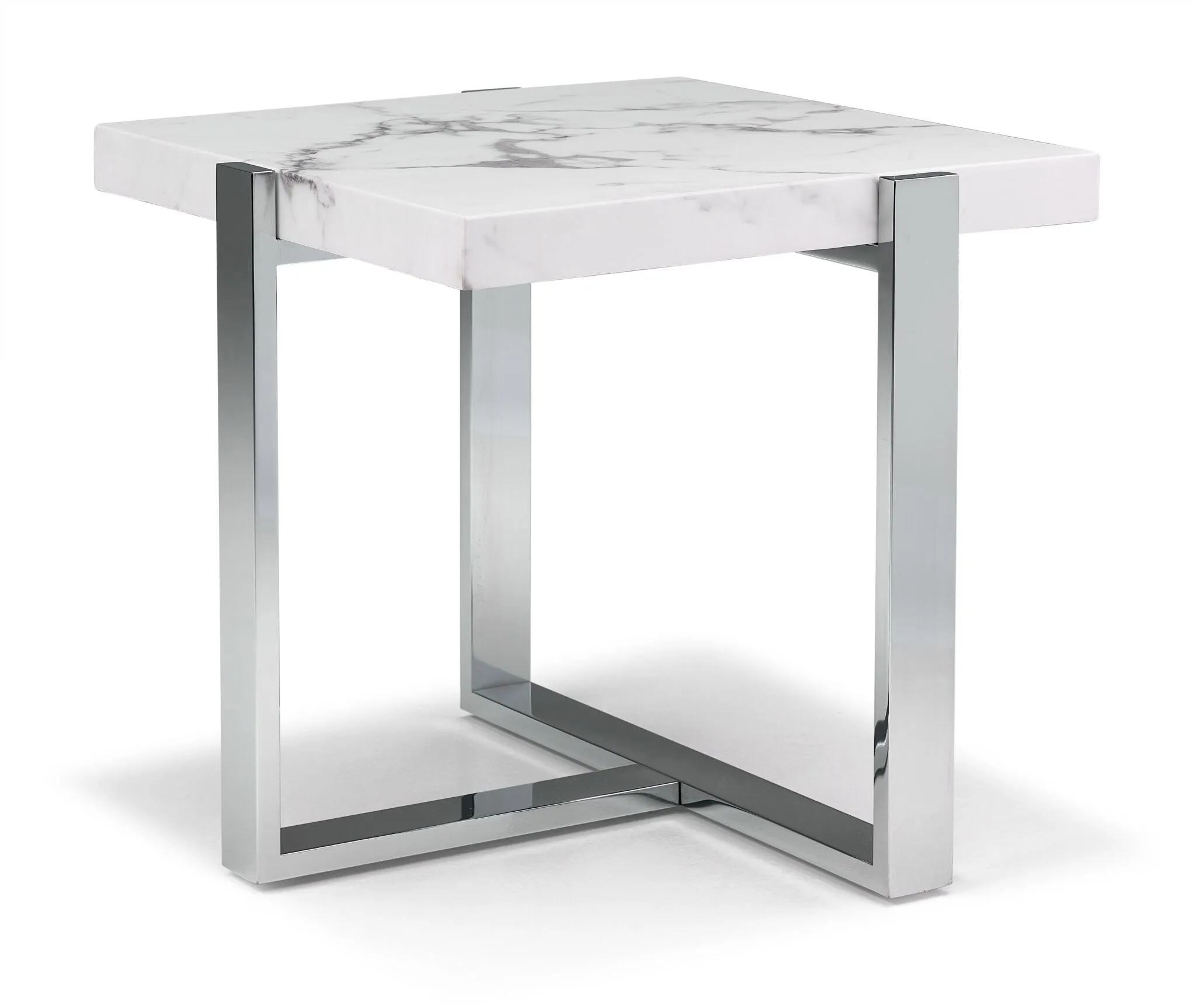 Bellissimo 22.75" End Table - White & Grey