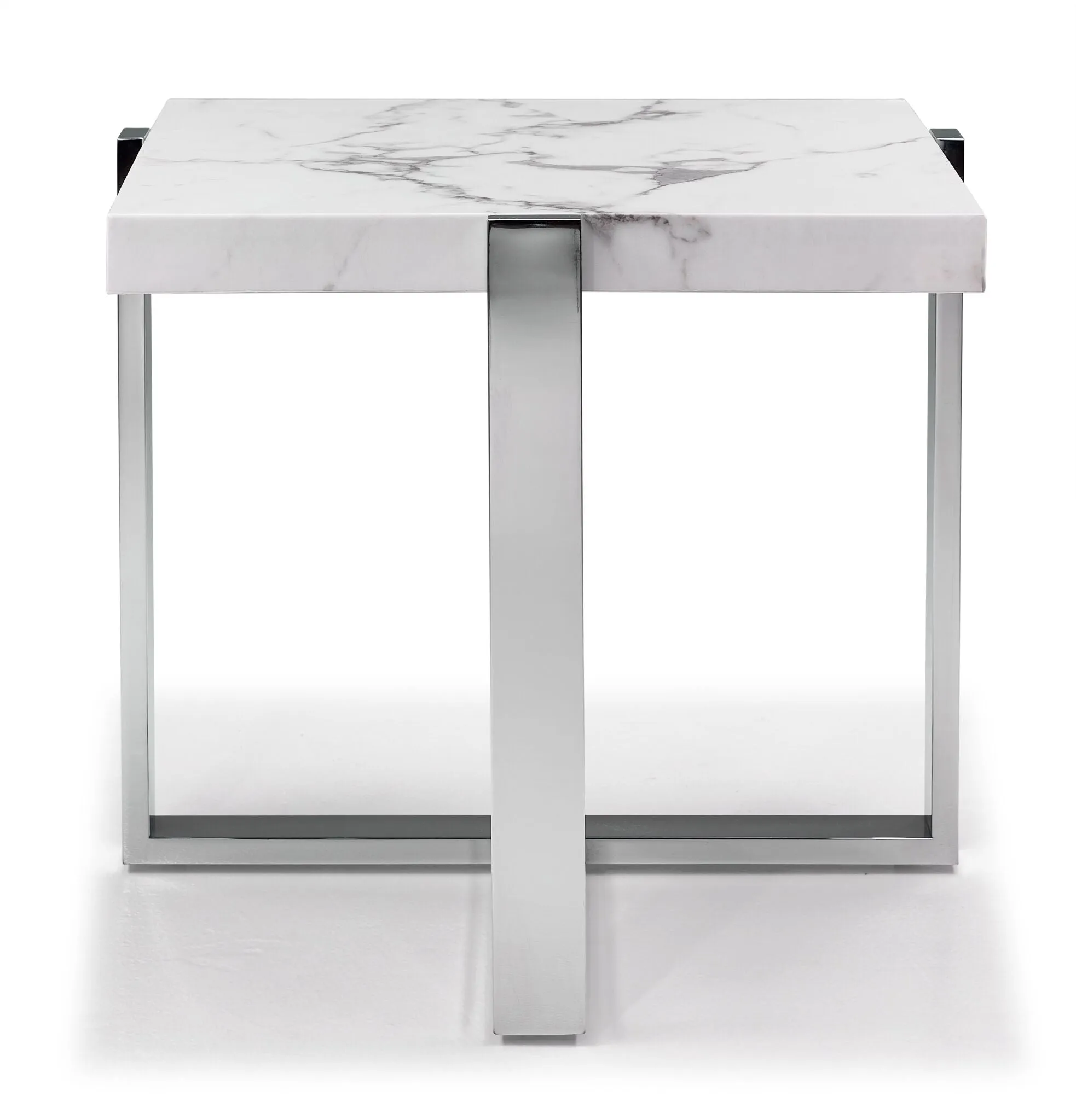 Bellissimo 22.75" End Table - White & Grey