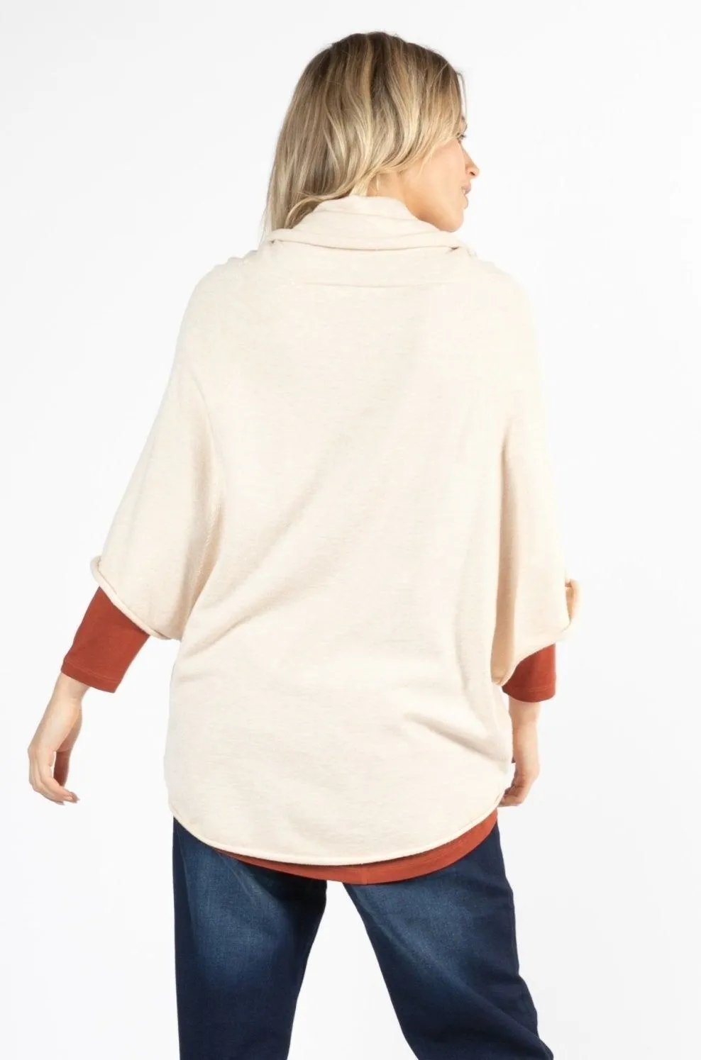 Betty Basics Luella Roll Neck Sweater in Latte