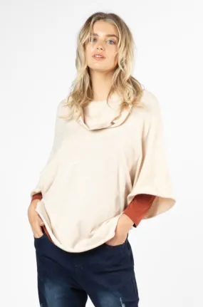 Betty Basics Luella Roll Neck Sweater in Latte