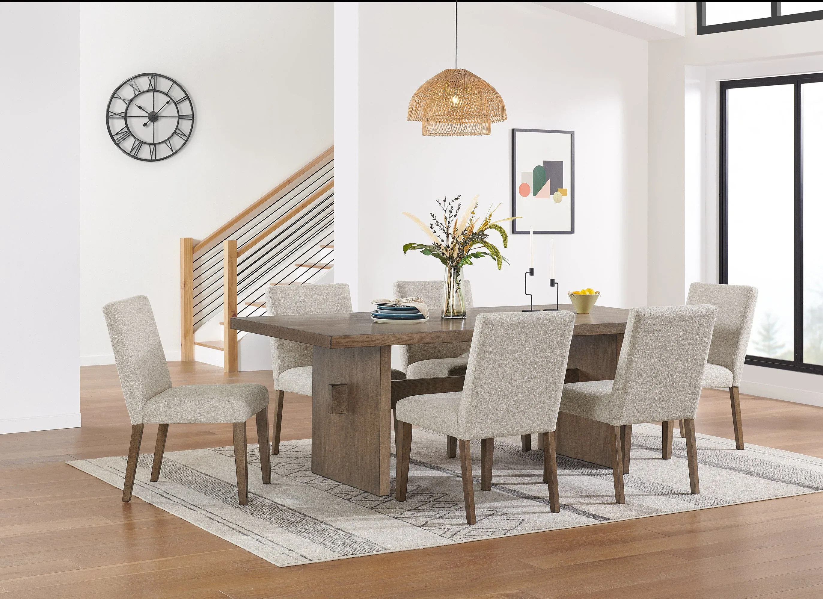 Biscotti 7-Piece Dining Set - Light Brown