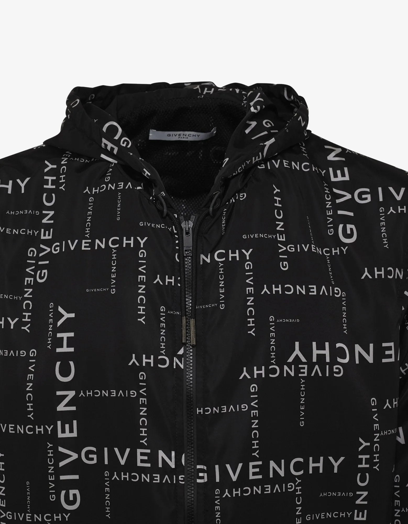 Black All-Over Logo Windbreaker