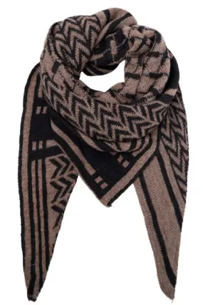 Black Colour - Bcbex Triangle Scarf - Black/Taupe