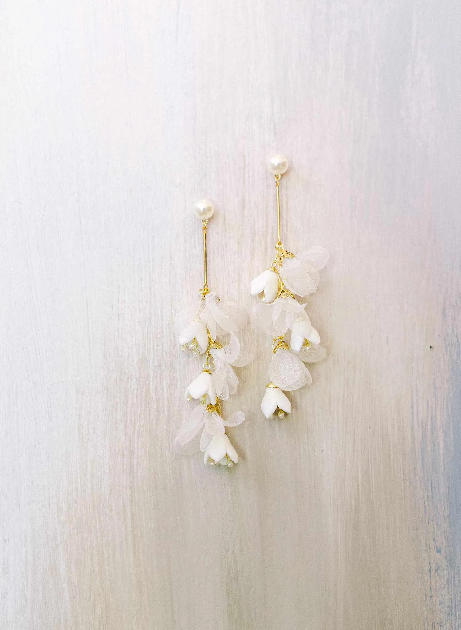 Blossom and silk dangling earrings - Style #2306