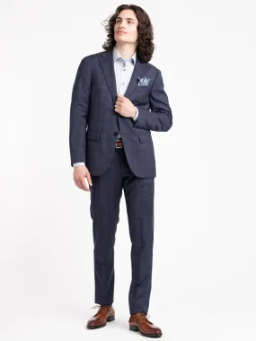 Blue Check Virgin Wool B-Line Suit