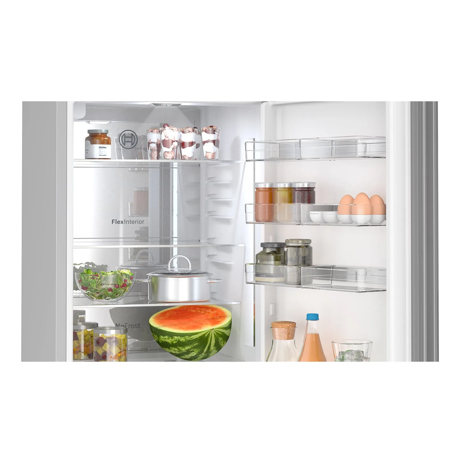 Bosch 24" White Glass Smart Free-Standing Counter-depth Bottom Freezer Refrigerator with Home Connect (12.8 Cu. Ft) - B24CB80ESW