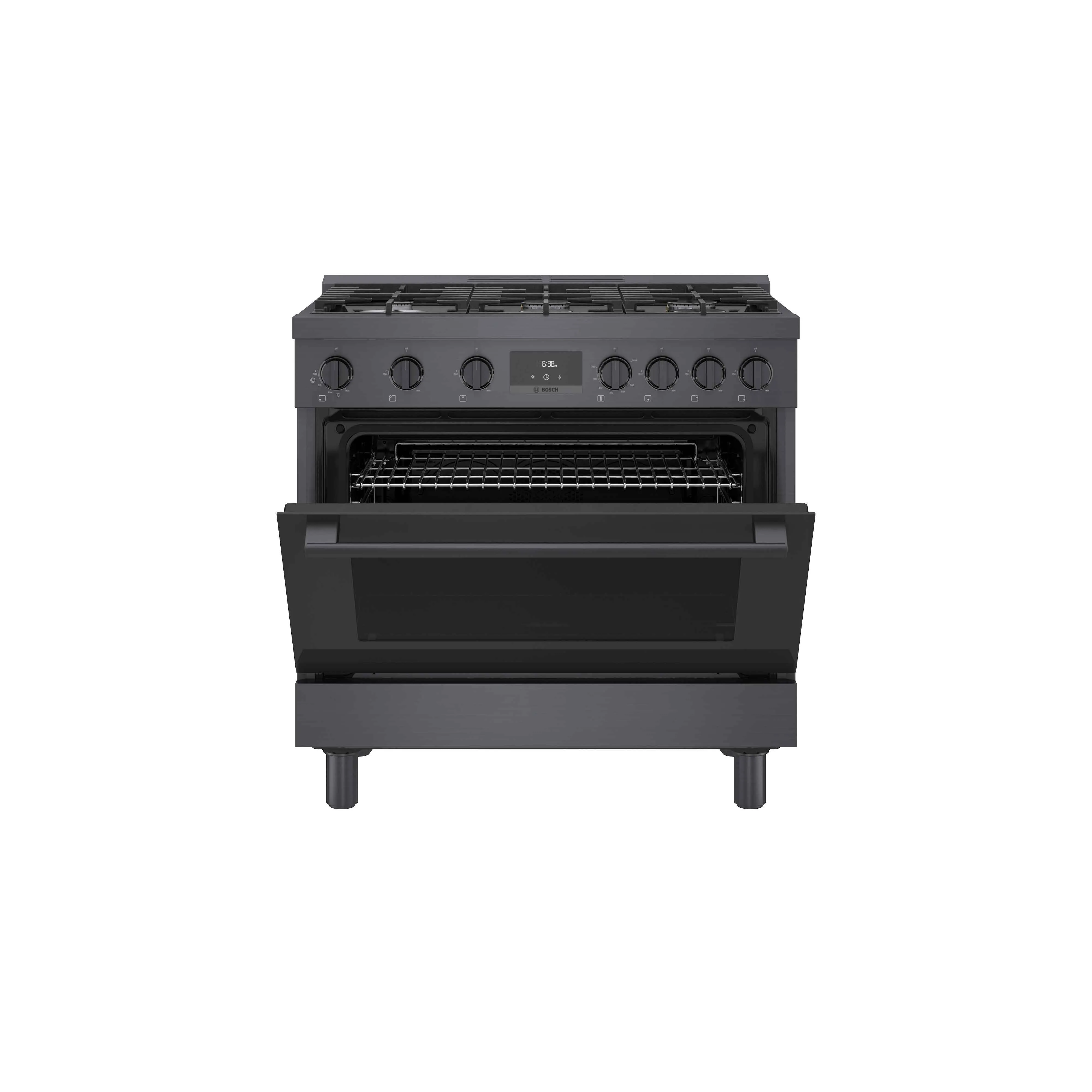 Bosch 36" Industrial Style Gas Range Black Stainless Steel - HGS8645UC