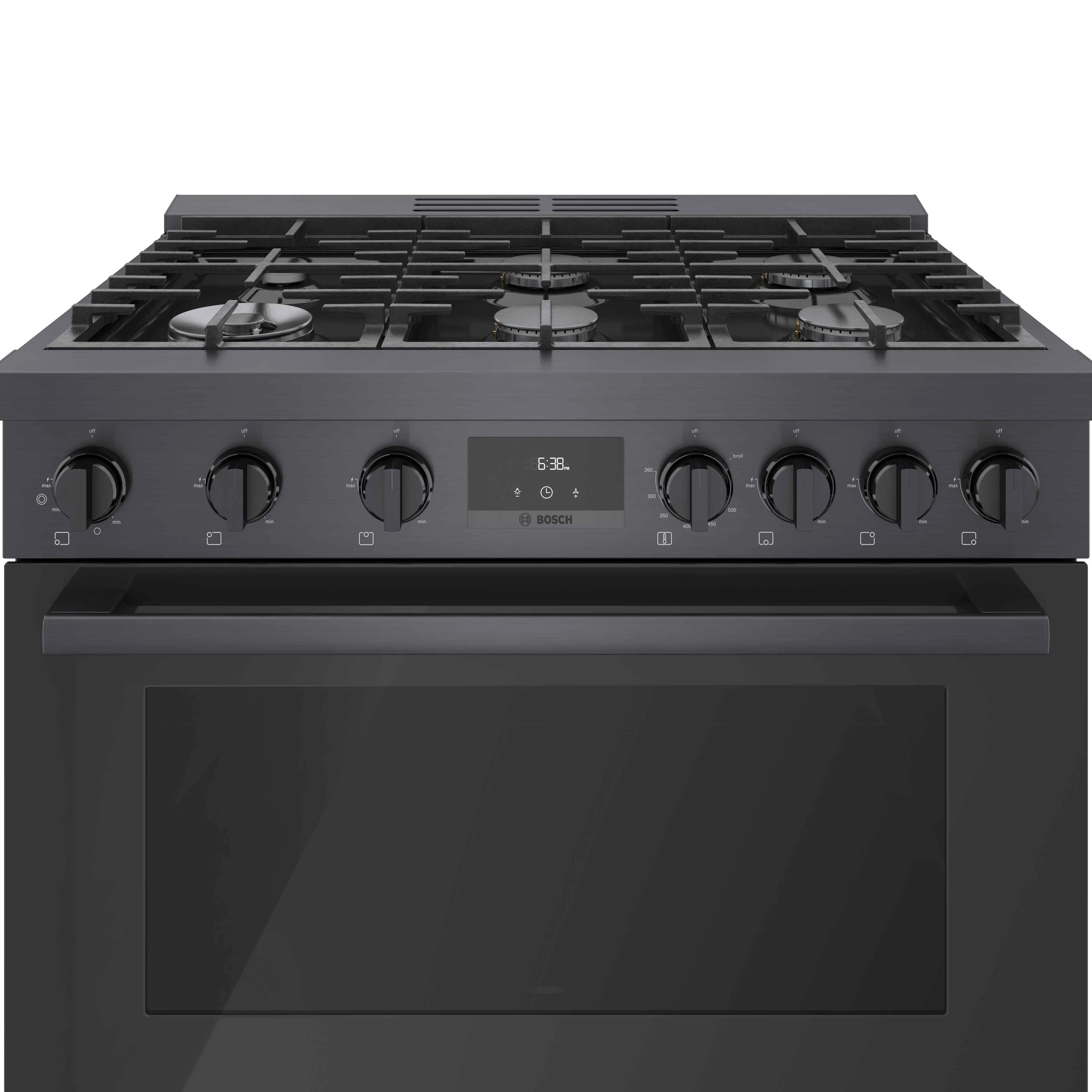 Bosch 36" Industrial Style Gas Range Black Stainless Steel - HGS8645UC