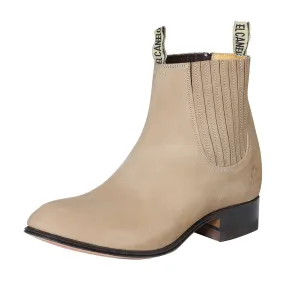 Botines Charros Clasicos de Piel Nobuck para Mujer/Joven 'El Canelo' - ID: 41421