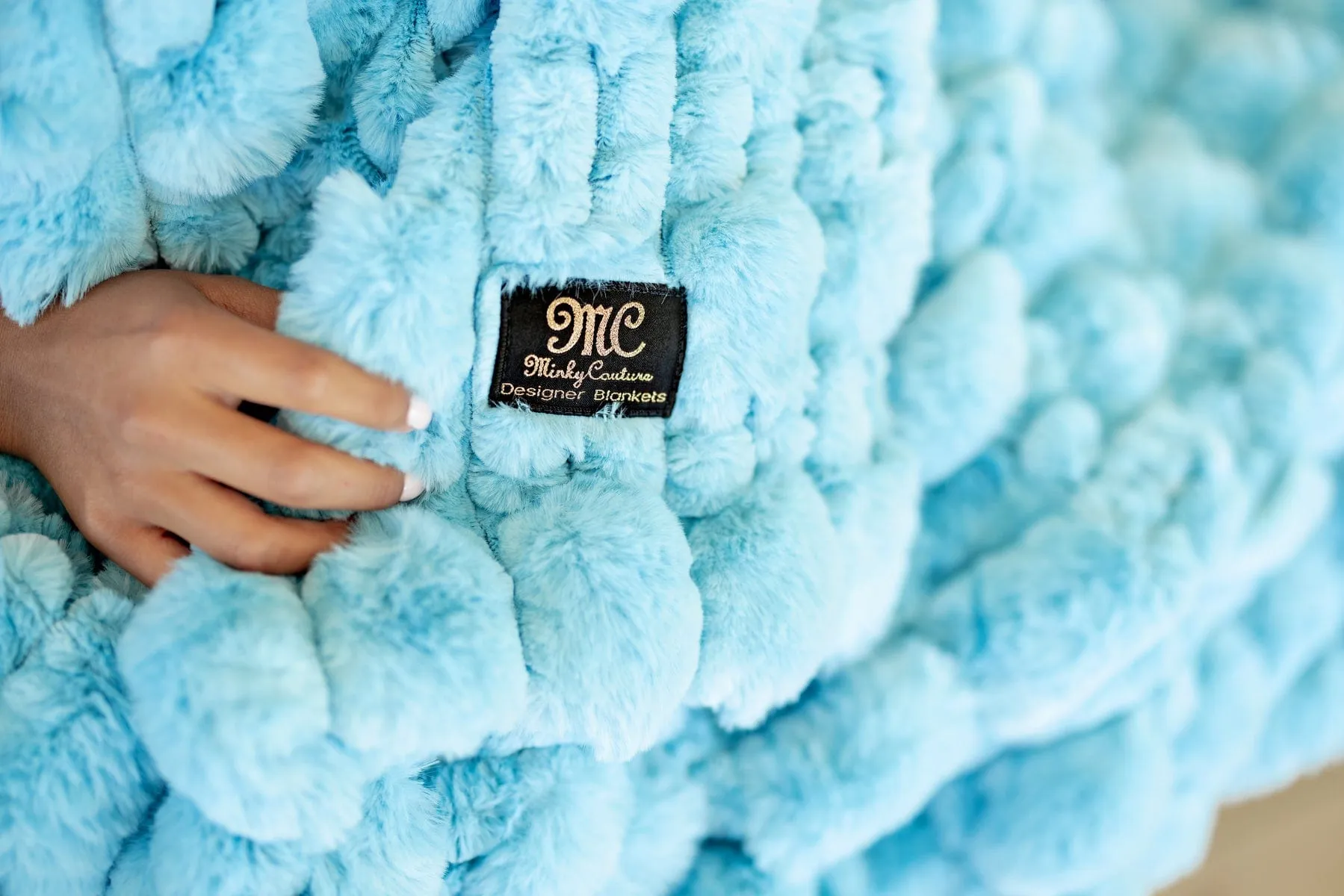 Bouncing Bubbles Robin Egg Blue Blanket