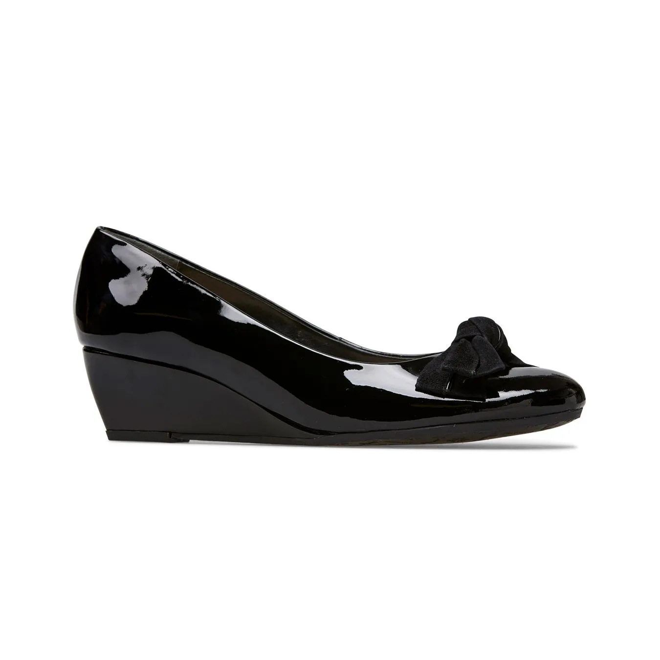 Bourne Mid Wedge Heel Court Shoe With Bow Detail