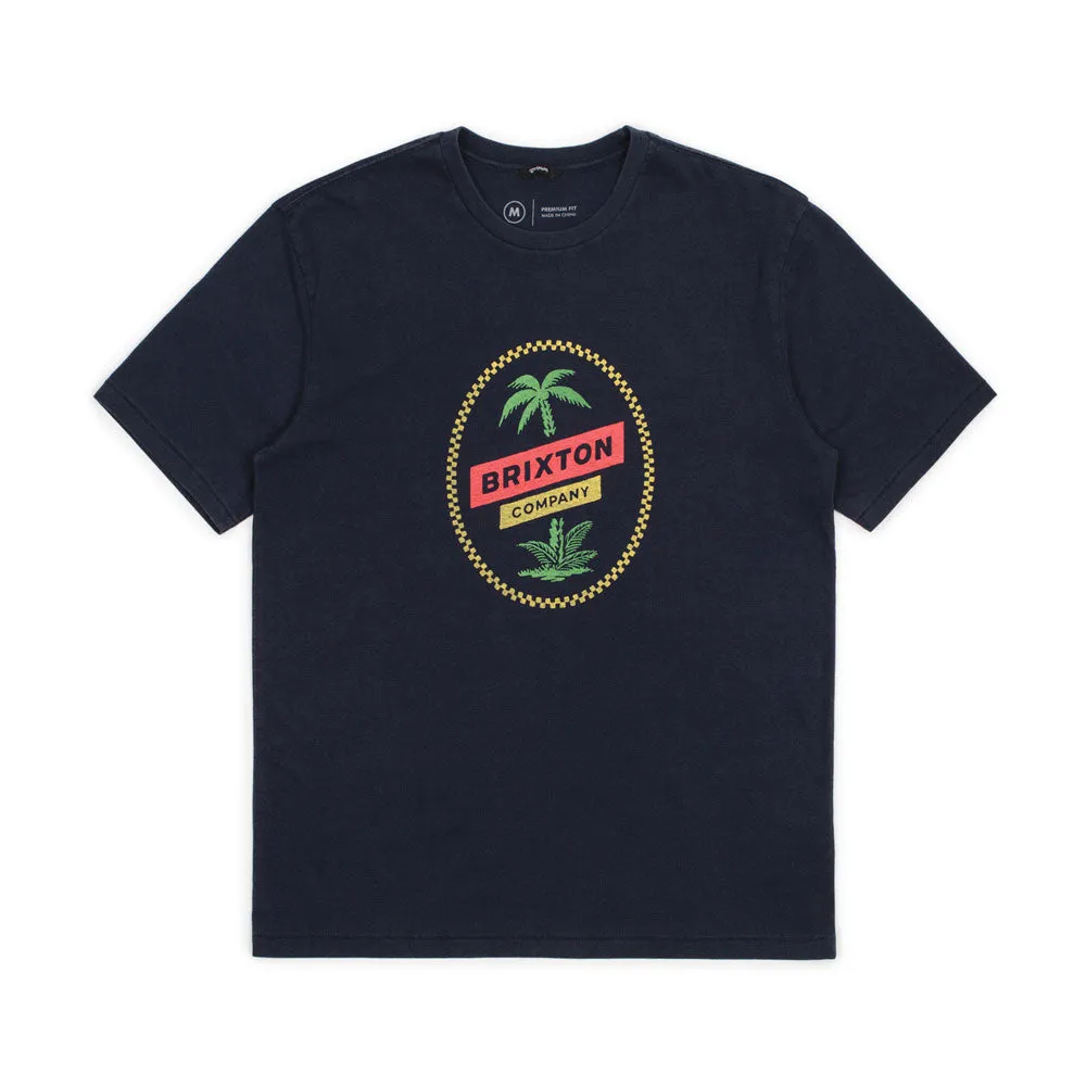 Brixton Tosh Premium T-Shirt Navy Blue