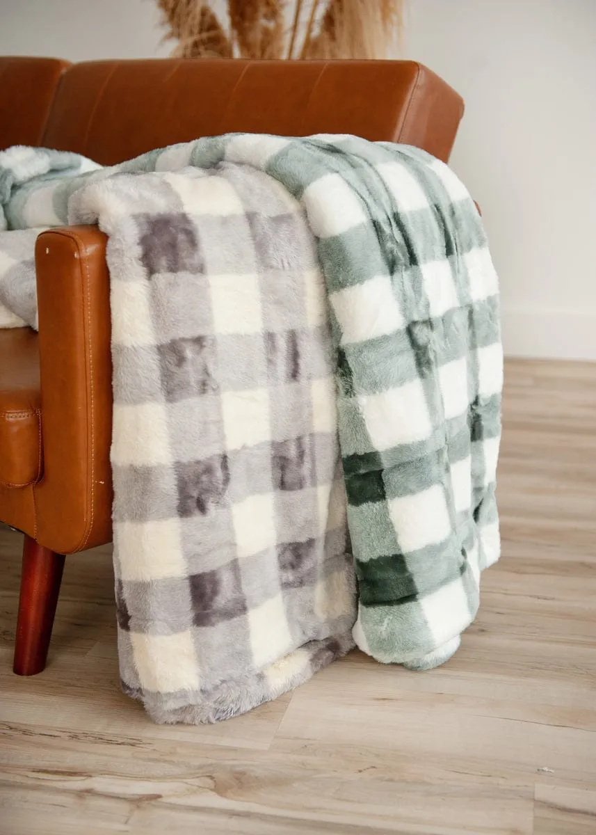 Buffalo Check Silver Mist Blanket