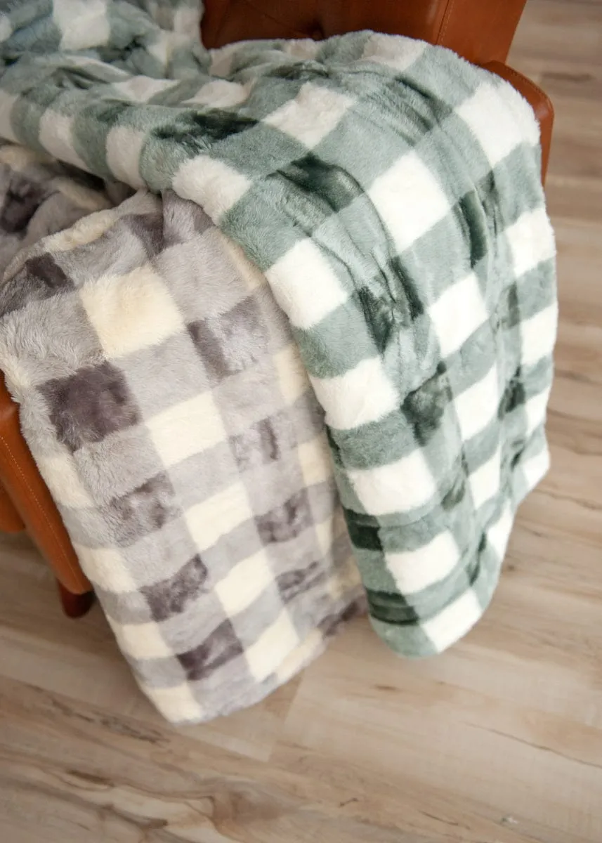 Buffalo Check Silver Mist Blanket