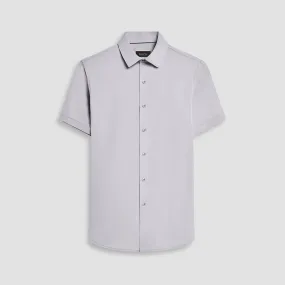 Bugatchi Ooohcotton Miles Short Sleeve Sport Shirt - Silver