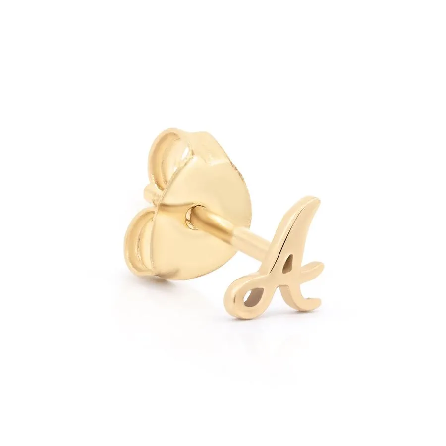 By Charlotte 14k Gold Love Letter Initial Single Stud Earring