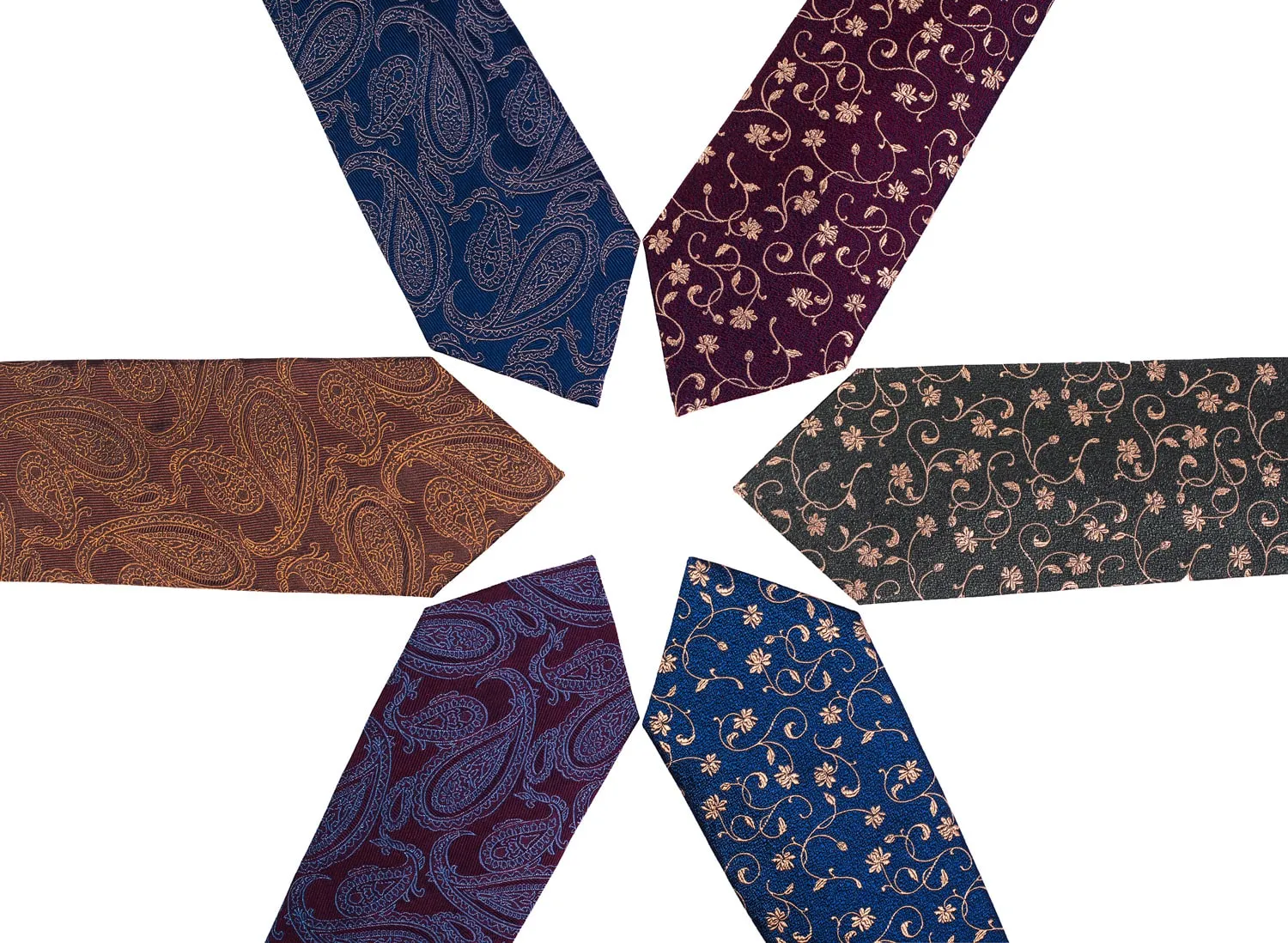 Caledonia Paisley Silk Tie, Burgundy / Blue