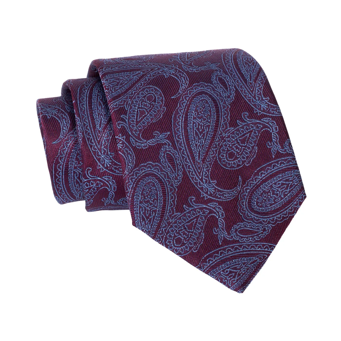 Caledonia Paisley Silk Tie, Burgundy / Blue