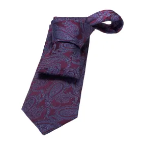 Caledonia Paisley Silk Tie, Burgundy / Blue