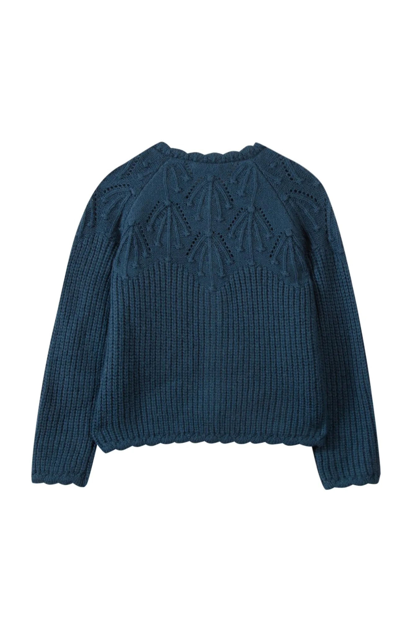 Cardigan - Turquoise openwork jersey