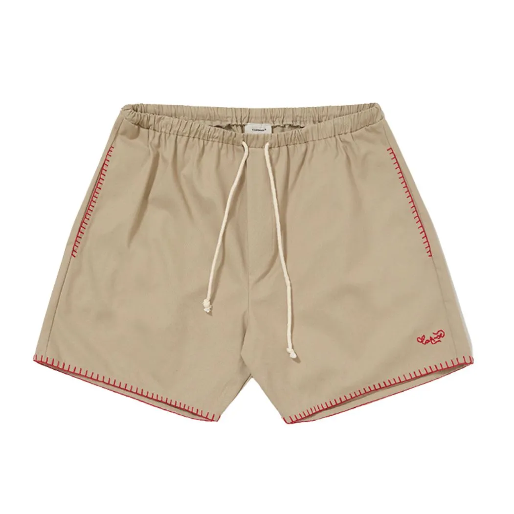 CARNAN - Embroided Beige Shorts