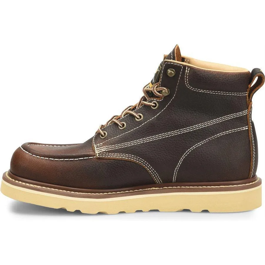 Carolina Men’s Flatiron 6” Moc Toe Wedge Work Boot - Brown - CA7043