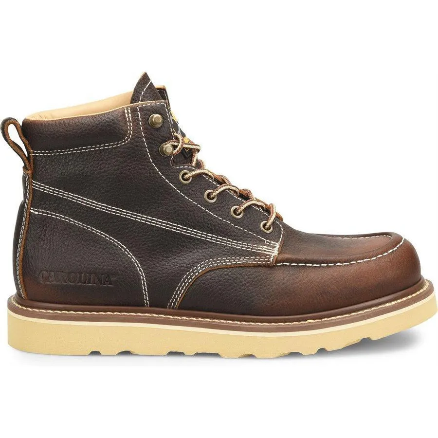 Carolina Men’s Flatiron 6” Moc Toe Wedge Work Boot - Brown - CA7043