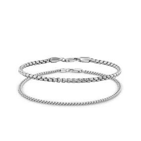 Chain Bracelet Set - Sterling Silver