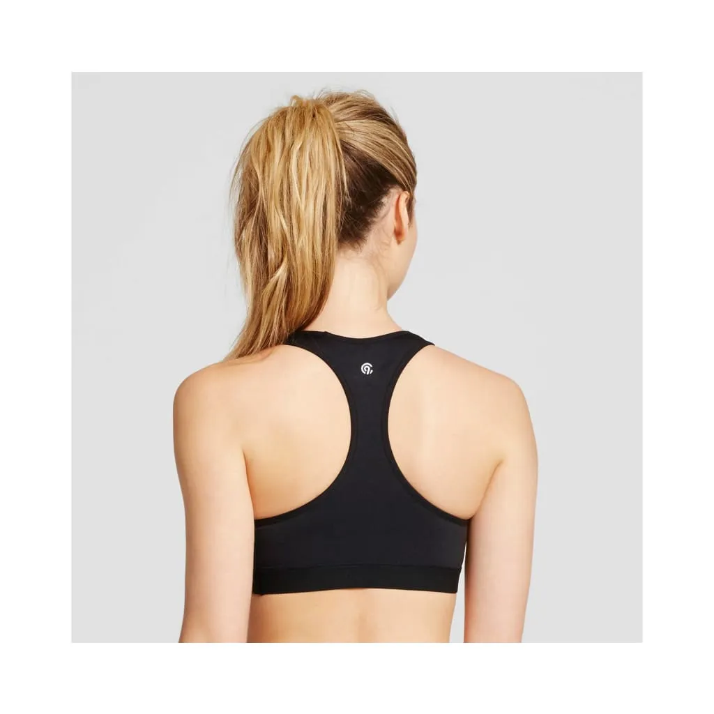 Champion N9678 Power Core Compression Padded Racerback Sports Bra LARGE Black