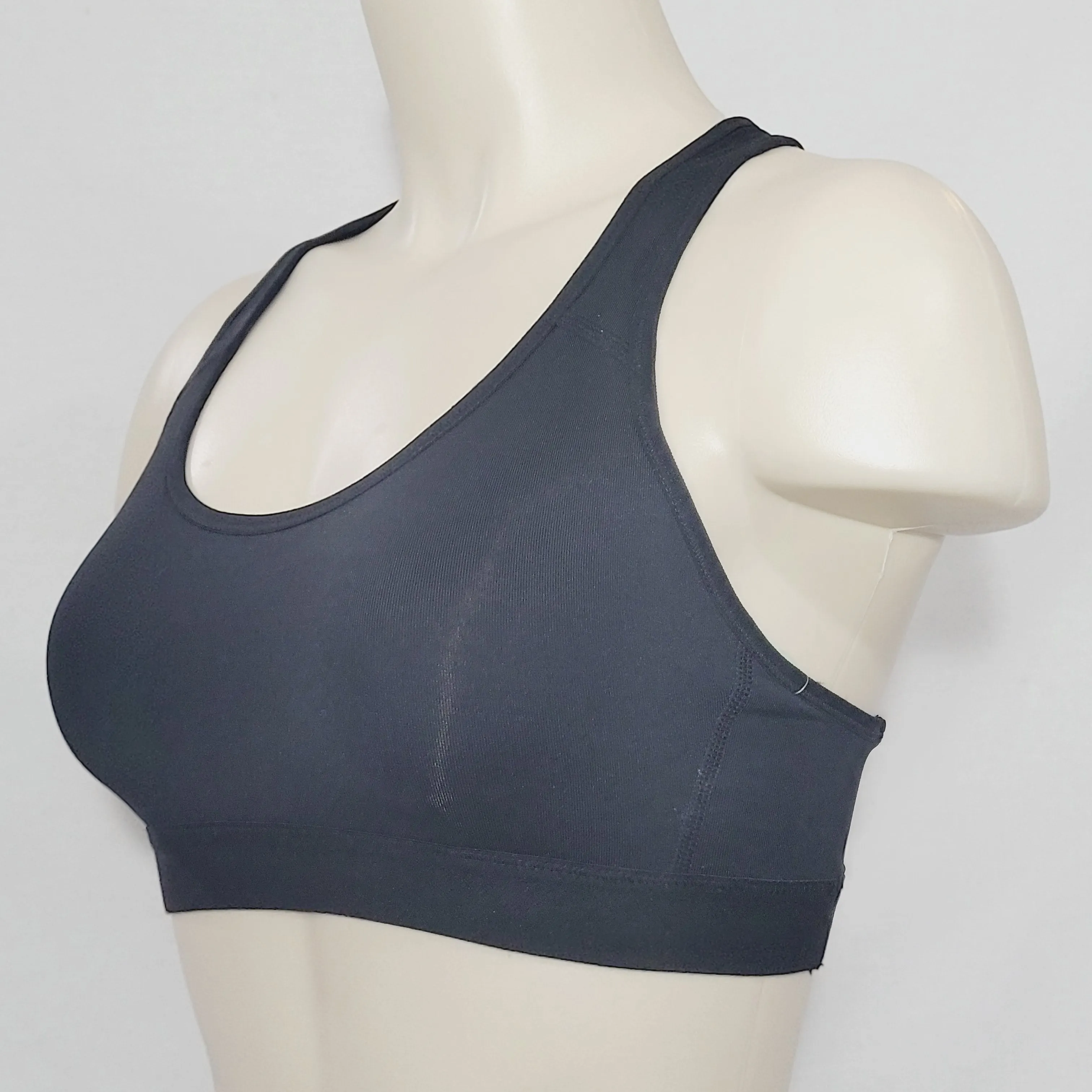 Champion N9678 Power Core Compression Padded Racerback Sports Bra LARGE Black