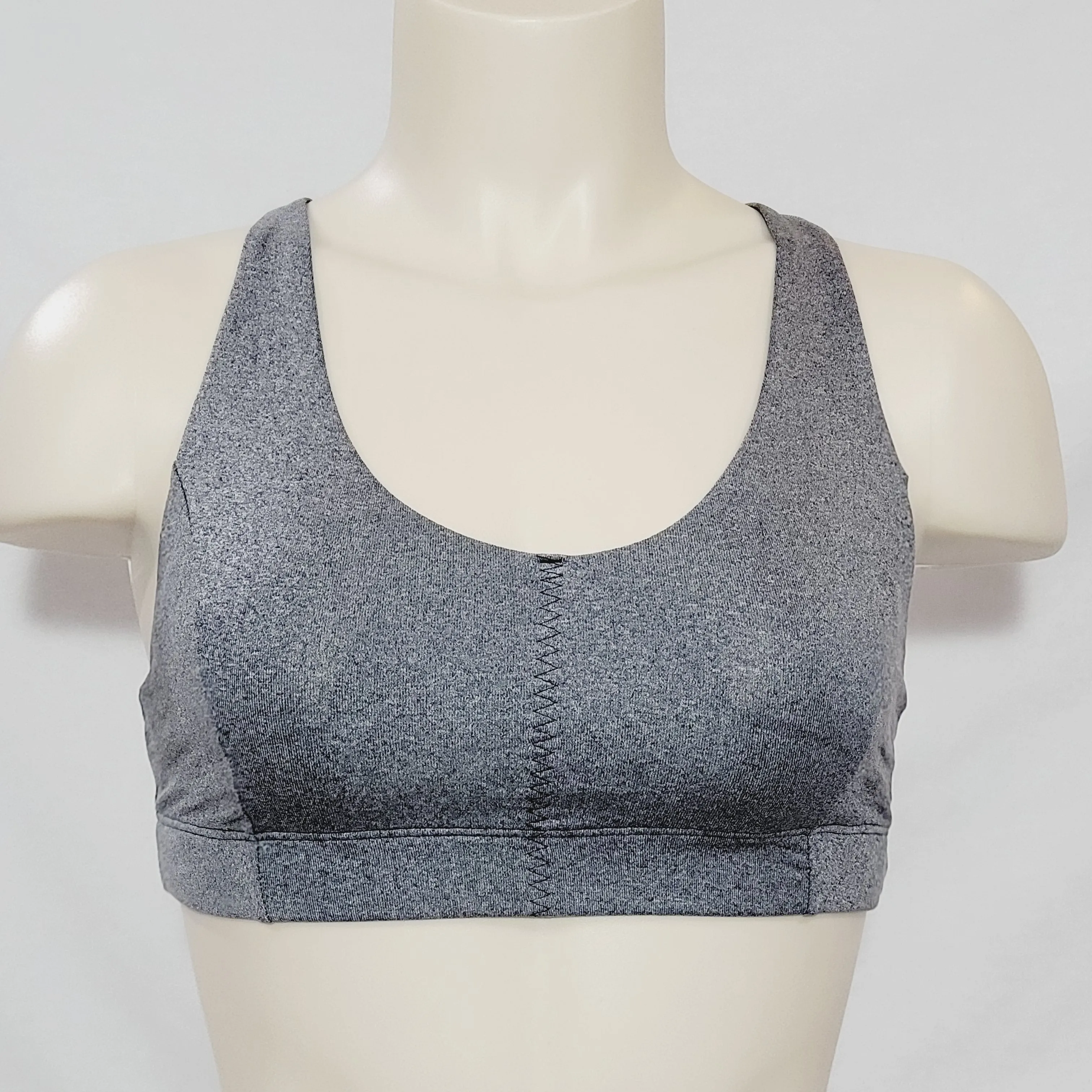 Champion N9684 Strappy Cami Wire Free Sports Bra XS X-SMALL Gray & Black NWT