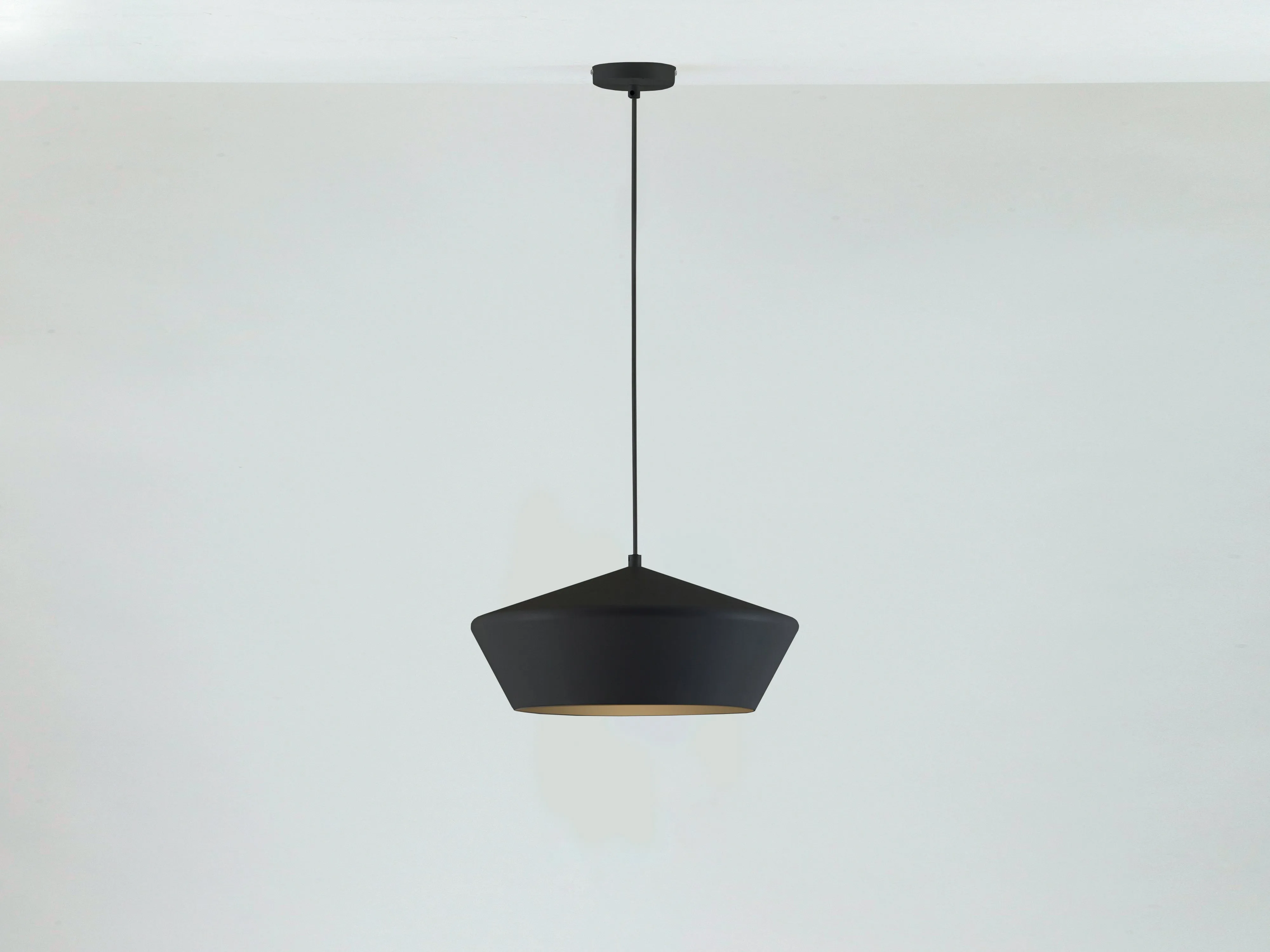 Charcoal grey wide metal diner pendant