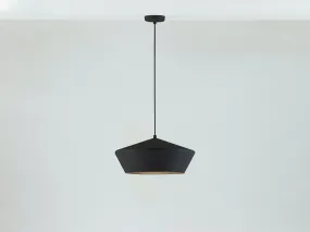 Charcoal grey wide metal diner pendant