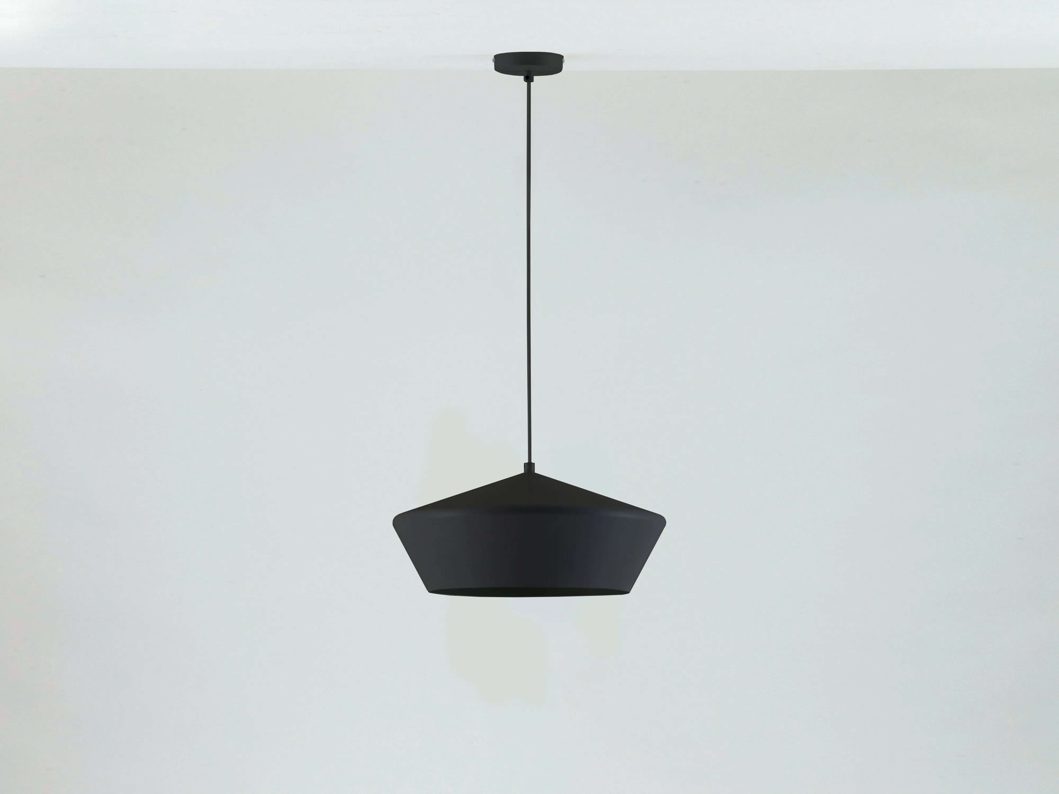 Charcoal grey wide metal diner pendant