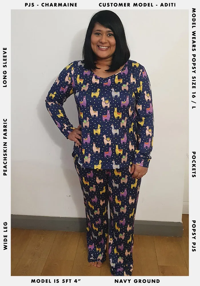 Charmaine Llama Print Pyjama Set