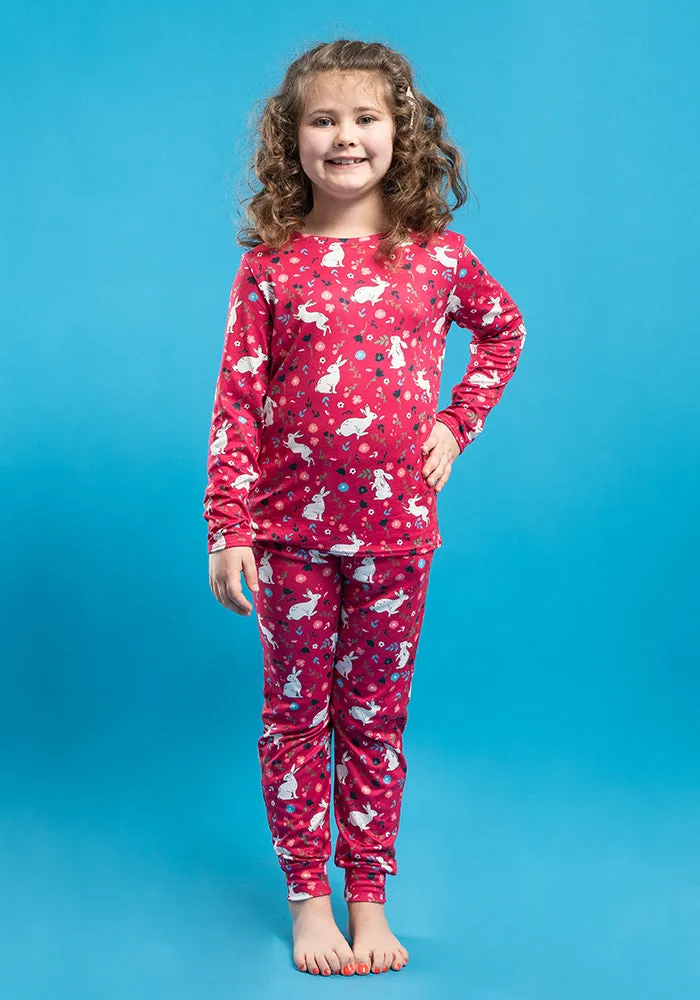 Children's Bunny Print Pyjama Set (Clover)