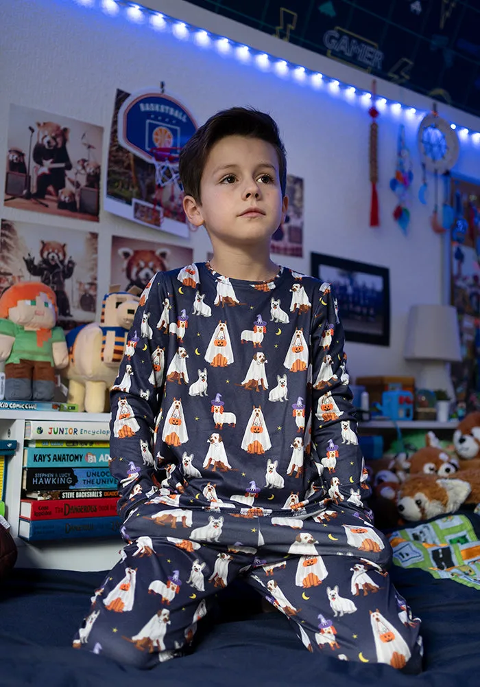 Children's Ghost Dogs Print Pyjama Set (Boo)