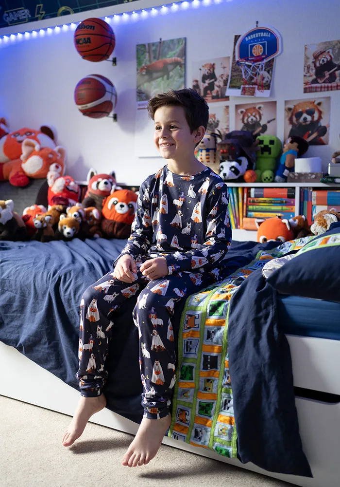 Children's Ghost Dogs Print Pyjama Set (Boo)